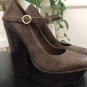 Alice + Olivia Snakeskin Platform Wedges